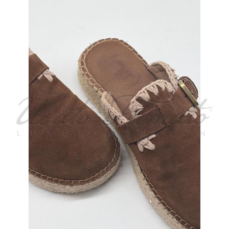 SABOT MOU MARRONE SUEDE TG. 38 | Mercatino dell'Usato Roma parioli 4
