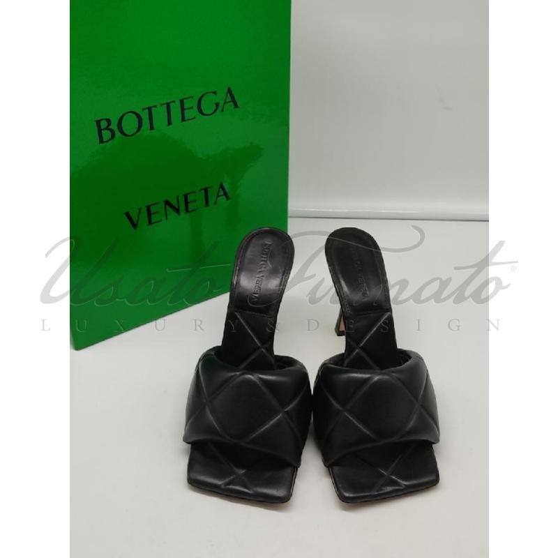 SANDALI DONNA BOTTEGA VENETA NERI PELLE INTRECCIATA TG. 37.5 | Mercatino dell'Usato Roma parioli 2