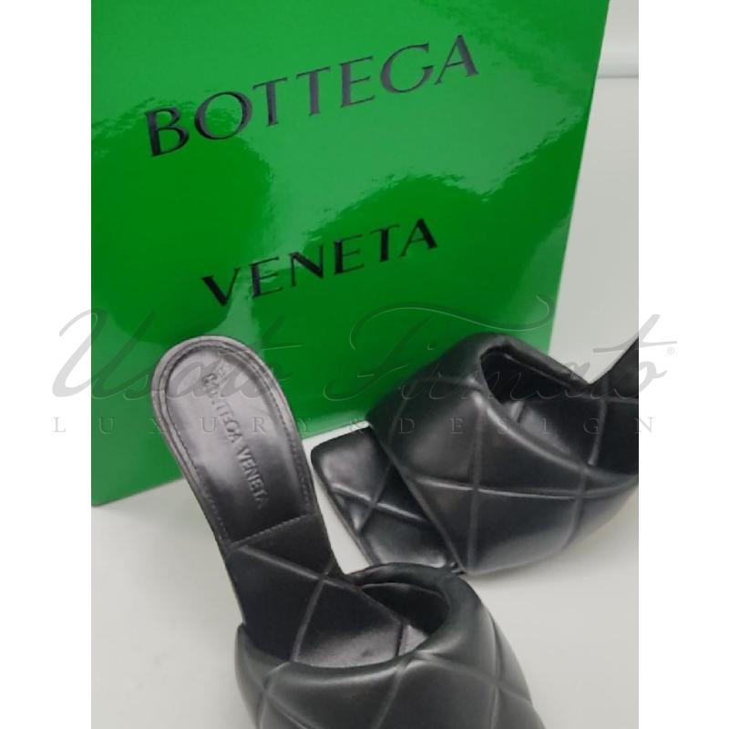 SANDALI DONNA BOTTEGA VENETA NERI PELLE INTRECCIATA TG. 37.5 | Mercatino dell'Usato Roma parioli 4