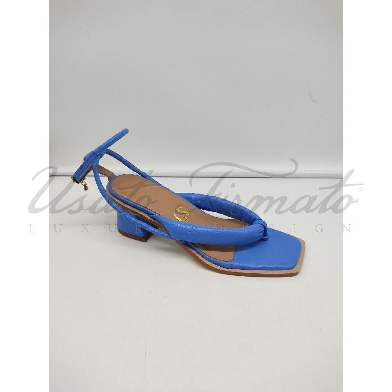 SANDALI DONNA CS AZZURRI  PELLE TG. 39 | Mercatino dell'Usato Roma parioli 1