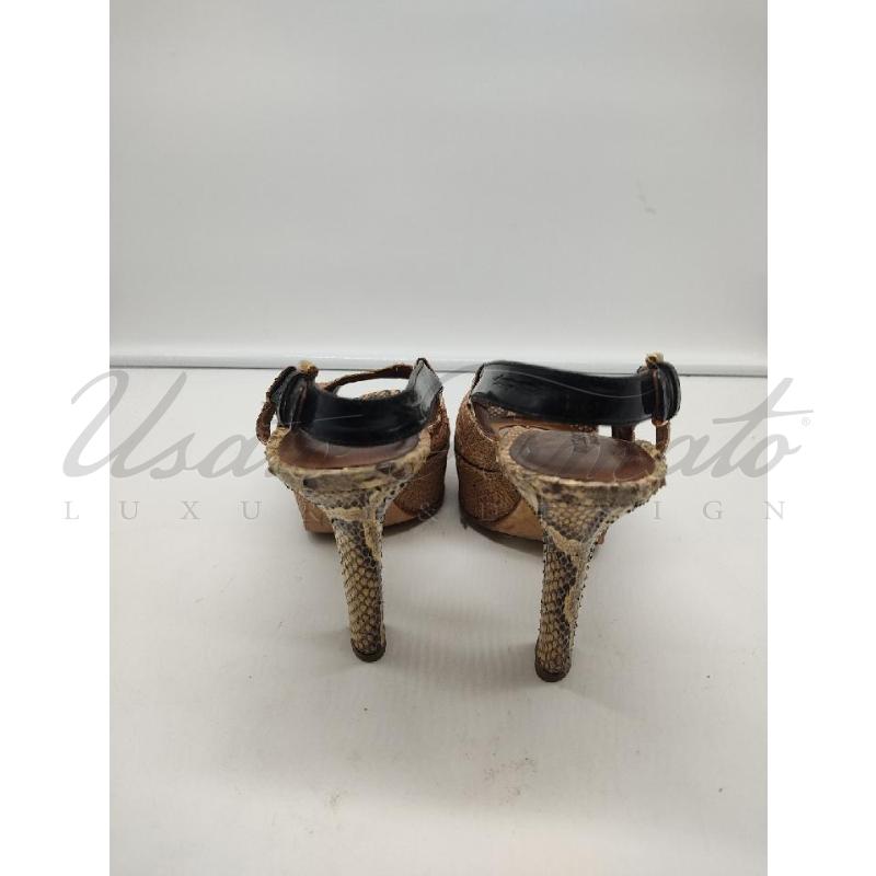 SANDALI DONNA DOLCE GABBANA BEIGE PITONE TG 39 | Mercatino dell'Usato Roma parioli 3