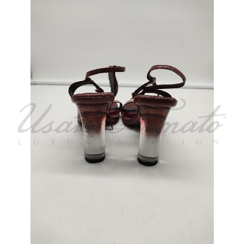 SANDALI DONNA GUCCI PELLE ROSSA TG 36 | Mercatino dell'Usato Roma parioli 3
