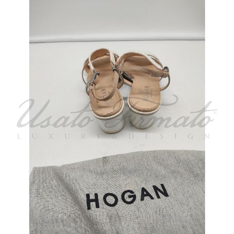 SANDALI DONNA HOGAN BEIGE BIANCO TG 38 | Mercatino dell'Usato Roma parioli 3