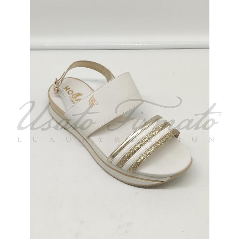 SANDALI DONNA HOGAN BEIGE ORO TG 38 | Mercatino dell'Usato Roma parioli 1
