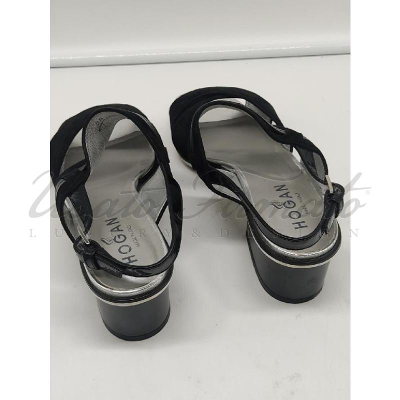 SANDALI DONNA HOGAN NERO TG 38 | Mercatino dell'Usato Roma parioli 3