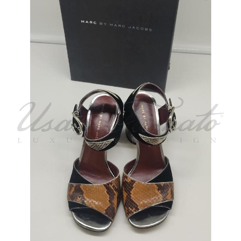 SANDALI DONNA MARCJACOBS NERI TACCO ARDENTO TG. 37.5 | Mercatino dell'Usato Roma parioli 2