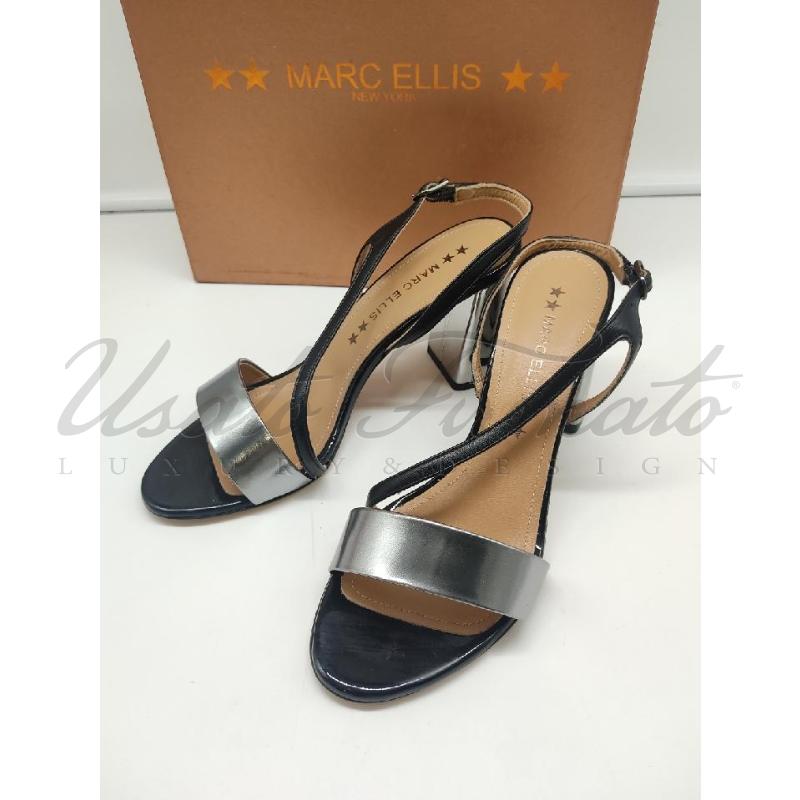 SANDALI DONNA MARC ELLIS NERE ARGENTO TG. 37 | Mercatino dell'Usato Roma parioli 2