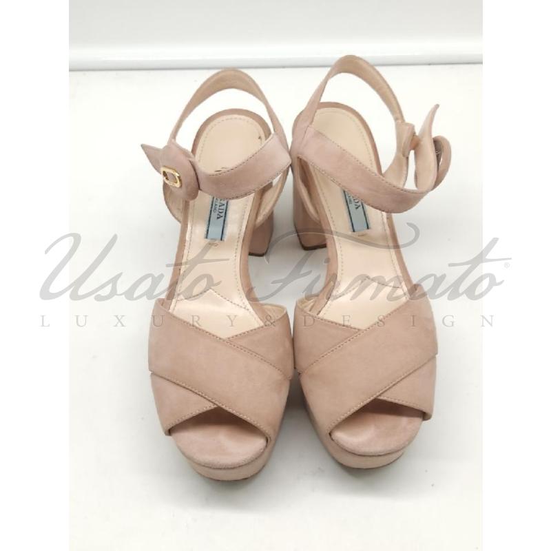 SANDALI DONNA PRADA SUEDE ROSA TG 36 | Mercatino dell'Usato Roma parioli 2