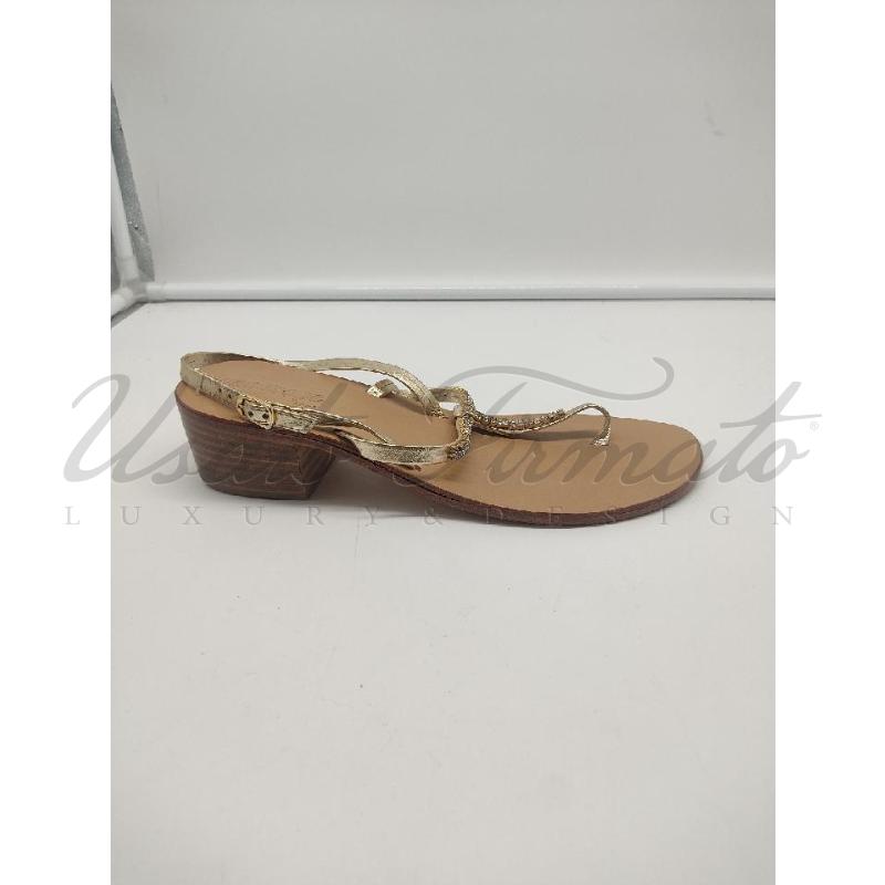 SANDALI DONNA SANDROPE BEIGE STRASS TG. 38 | Mercatino dell'Usato Roma parioli 1