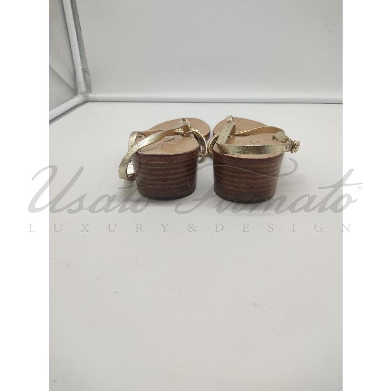 SANDALI DONNA SANDROPE BEIGE STRASS TG. 38 | Mercatino dell'Usato Roma parioli 3