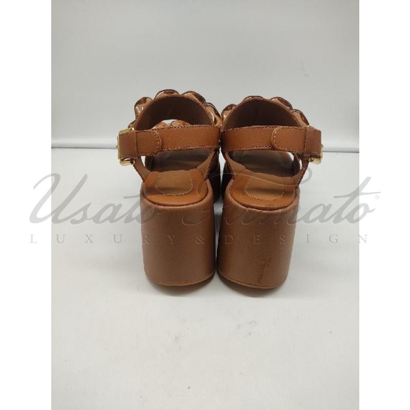 SANDALI DONNA SEE BY CHLOE MARRONE TG 39 | Mercatino dell'Usato Roma parioli 3