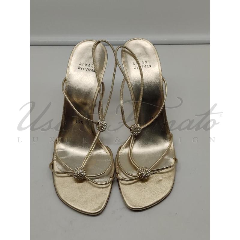 SANDALI DONNA STUART WEITZMAN ORO TG. 39.5 | Mercatino dell'Usato Roma parioli 2