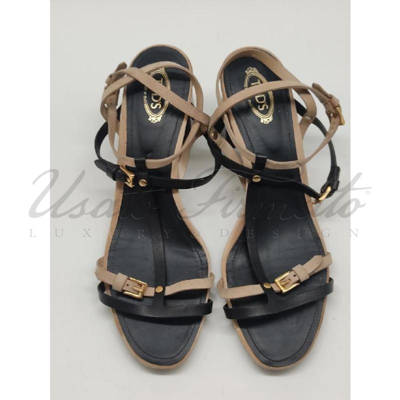 SANDALI DONNA TOD S BEIGE TG 40 | Mercatino dell'Usato Roma parioli 2