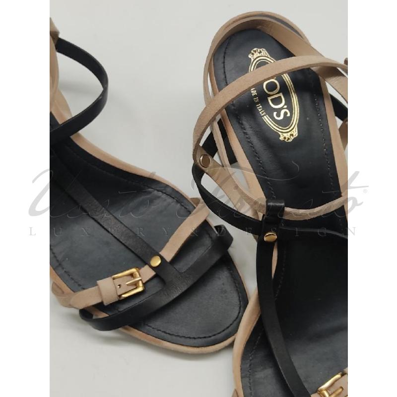 SANDALI DONNA TOD S BEIGE TG 40 | Mercatino dell'Usato Roma parioli 4