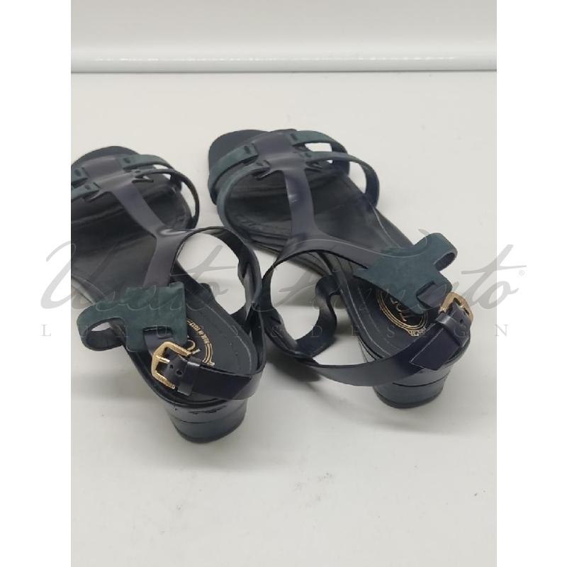 SANDALI DONNA TOD S VERDE BLU TG 38 | Mercatino dell'Usato Roma parioli 3
