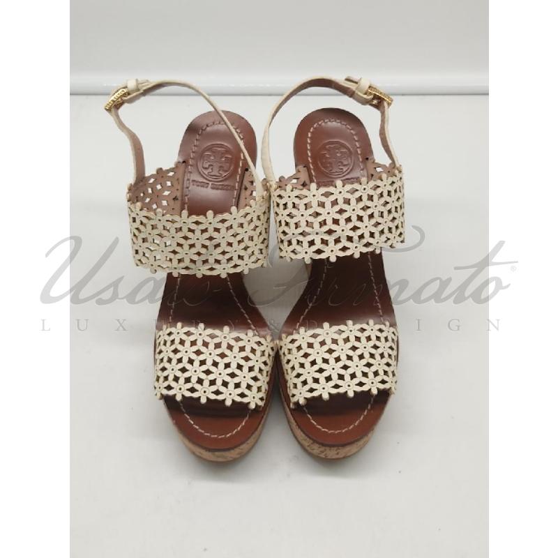 SANDALI DONNA TORY BURCH PELLE BIANCA TG 36 | Mercatino dell'Usato Roma parioli 2