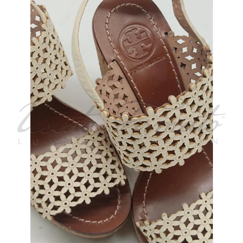 SANDALI DONNA TORY BURCH PELLE BIANCA TG 36 | Mercatino dell'Usato Roma parioli 4