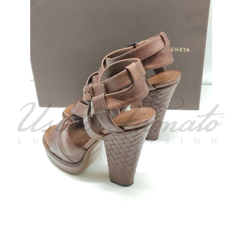 SCARPE DONNA BOTTEGA VENETA PELLE MARRONE TG 38 | Mercatino dell'Usato Roma parioli 2
