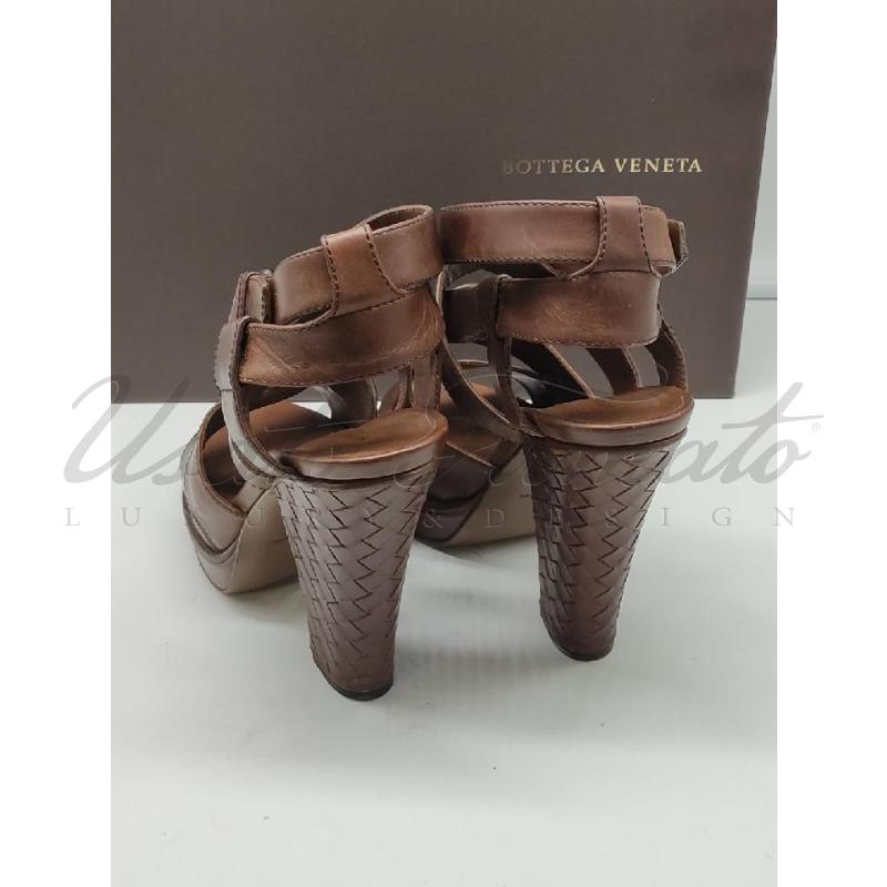 SCARPE DONNA BOTTEGA VENETA PELLE MARRONE TG 38 | Mercatino dell'Usato Roma parioli 3