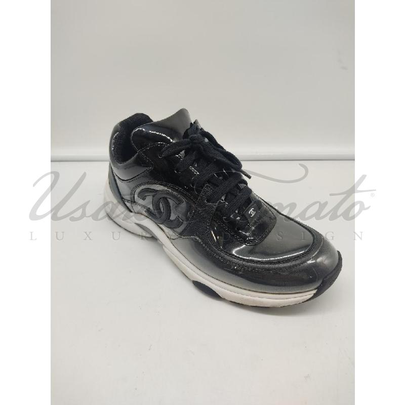 SCARPE DONNA CHANEL NERE LUCIDE TRASPARENTI TG. 37.5 | Mercatino dell'Usato Roma parioli 1
