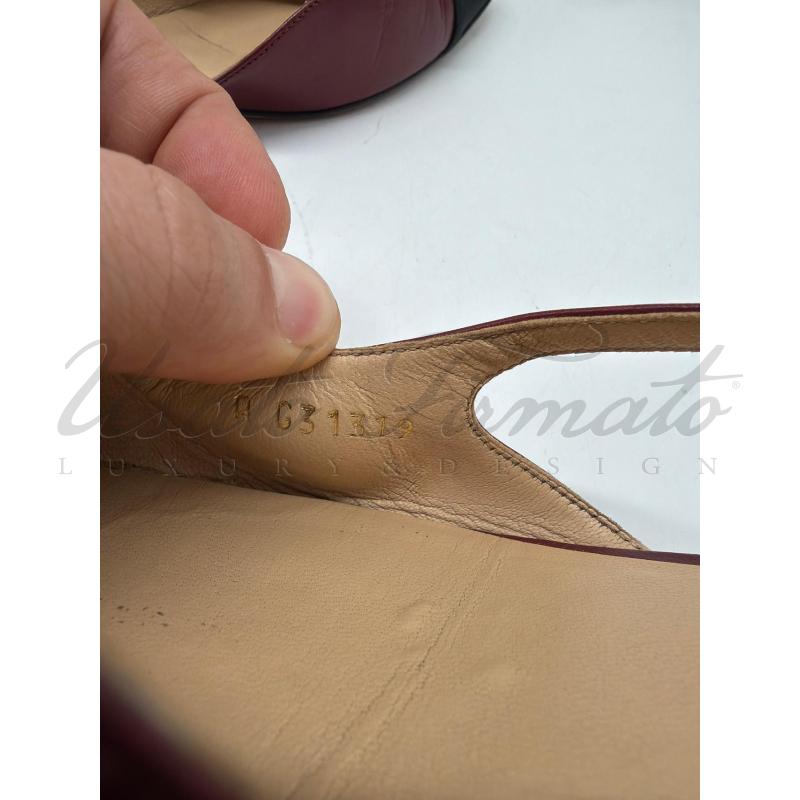 SCARPE DONNA CHANEL SLINGBACK BORDEAUX PELLE TG. 38C AG31319 | Mercatino dell'Usato Roma parioli 4