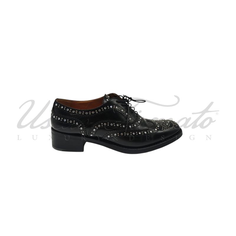 SCARPE DONNA CHURCH S MOCASSINO NERO STRASS TG 37 | Mercatino dell'Usato Roma parioli 1