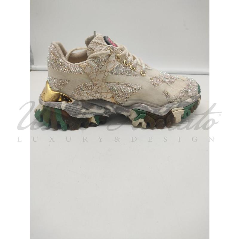 SCARPE DONNA CLJD PIZZO BEIGE STRASS TG. 40 | Mercatino dell'Usato Roma parioli 1