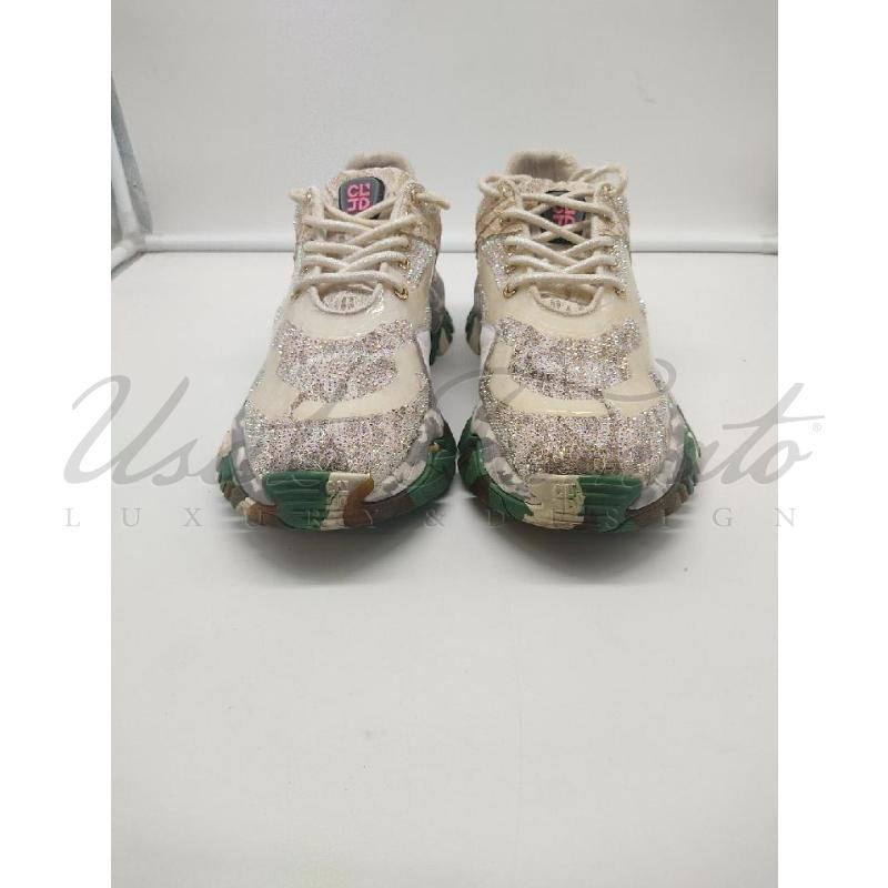 SCARPE DONNA CLJD PIZZO BEIGE STRASS TG. 40 | Mercatino dell'Usato Roma parioli 2