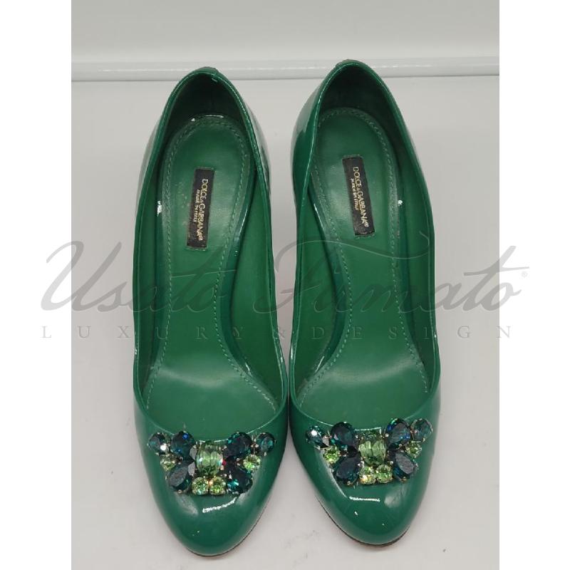 SCARPE DONNA DOLCE E GABBANA STRASS VERDI TG 39 | Mercatino dell'Usato Roma parioli 2
