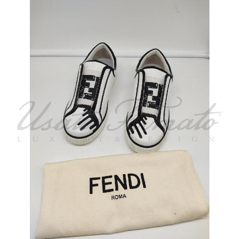 SCARPE DONNA FENDI BIANCHE FF ELASTICO TG. 38 | Mercatino dell'Usato Roma parioli 2