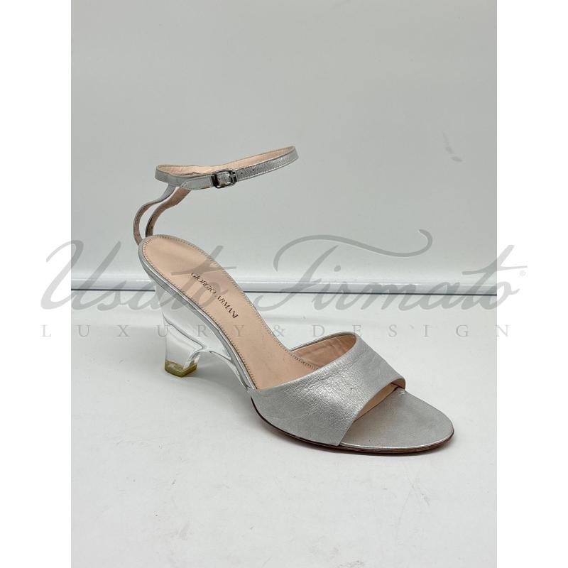 SCARPE DONNA GIORGIO ARMANI GRIGIE TACCO PLEXIGLASS TG 40 | Mercatino dell'Usato Roma parioli 1