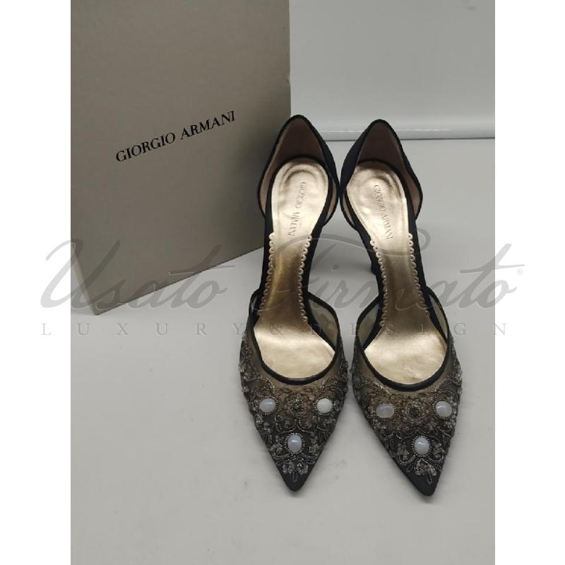 SCARPE DONNA GIORGIO ARMANI NERE PERLINE TG. 37.5 | Mercatino dell'Usato Roma parioli 2
