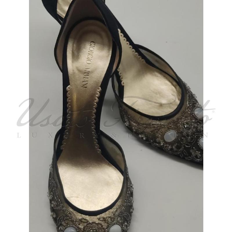 SCARPE DONNA GIORGIO ARMANI NERE PERLINE TG. 37.5 | Mercatino dell'Usato Roma parioli 4