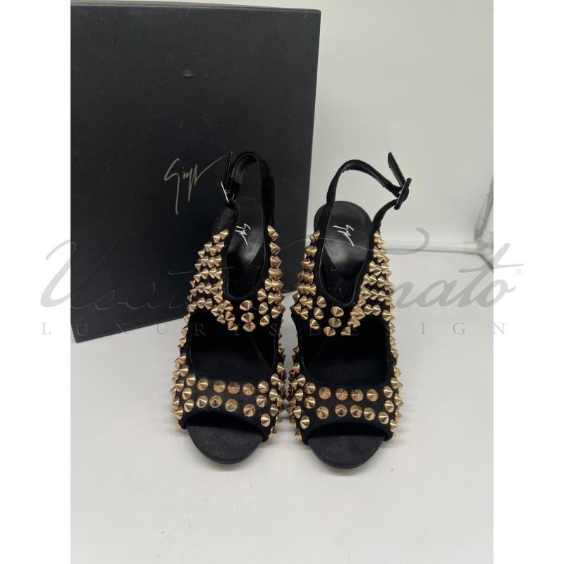 SCARPE DONNA GIUSEPPE ZANOTTI NERE BORCHIE TG. 39 | Mercatino dell'Usato Roma parioli 2