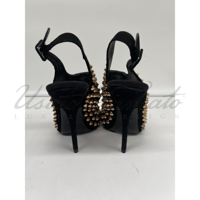 SCARPE DONNA GIUSEPPE ZANOTTI NERE BORCHIE TG. 39 | Mercatino dell'Usato Roma parioli 3