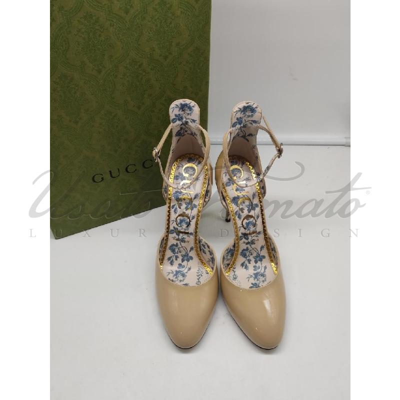 SCARPE DONNA GUCCI BEIGE VERNICE TG 40.5 | Mercatino dell'Usato Roma parioli 2