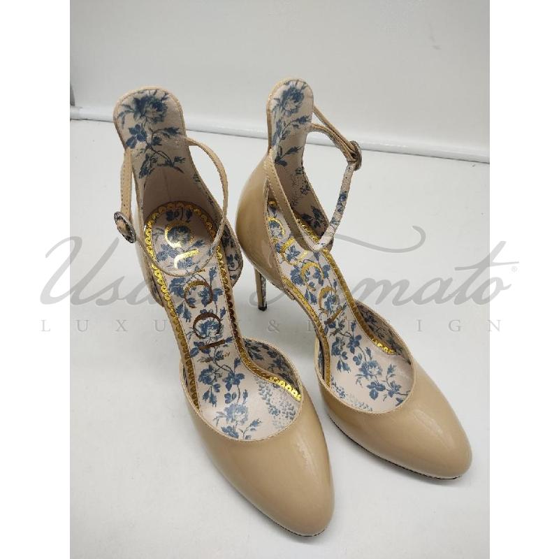 SCARPE DONNA GUCCI BEIGE VERNICE TG 40.5 | Mercatino dell'Usato Roma parioli 4