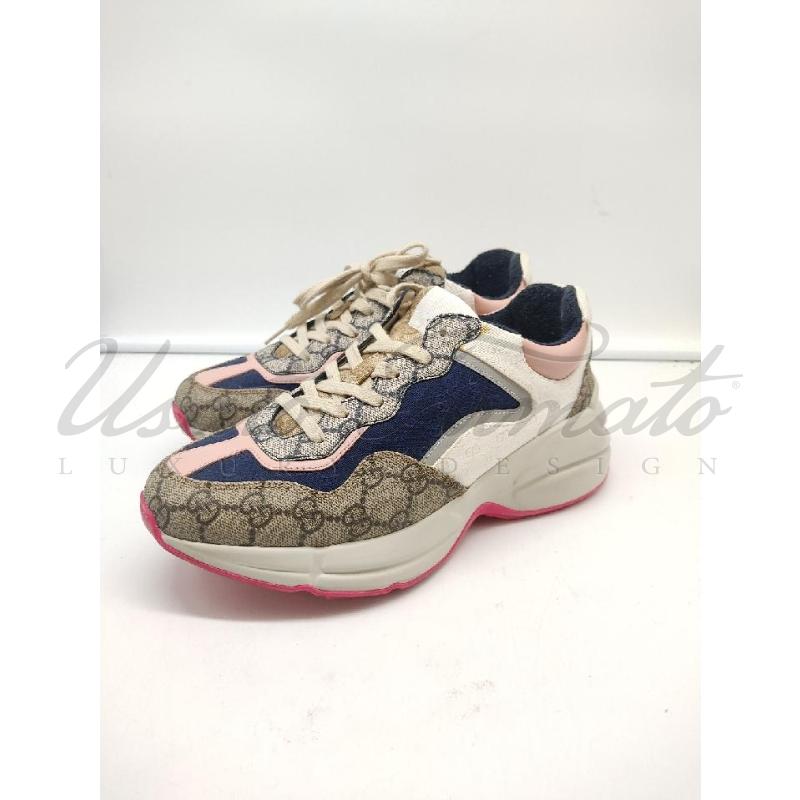 SCARPE DONNA GUCCI BIANCHE PELLE WEB TG. 37 | Mercatino dell'Usato Roma parioli 2