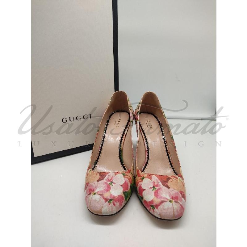 SCARPE DONNA GUCCI FLORA ROSA FIORI TG 37 | Mercatino dell'Usato Roma parioli 2