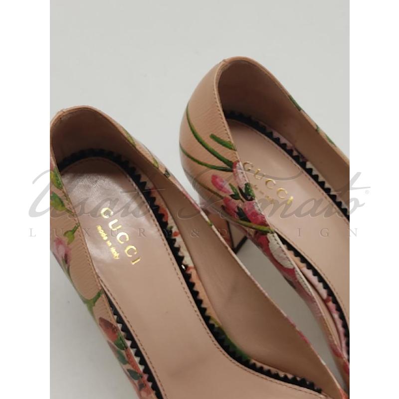 SCARPE DONNA GUCCI FLORA ROSA FIORI TG 37 | Mercatino dell'Usato Roma parioli 4
