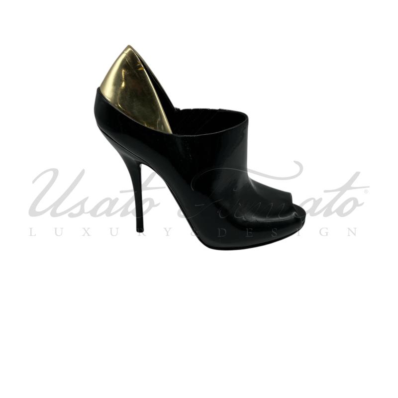 SCARPE DONNA GUCCI NERE ORO VERNICE TG. 38C | Mercatino dell'Usato Roma parioli 1