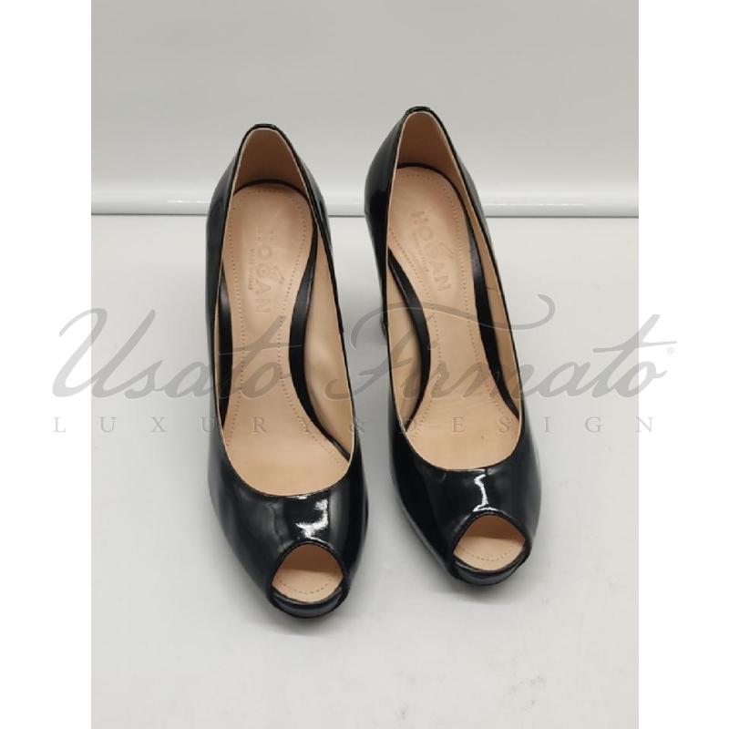 SCARPE DONNA HOGAN NERE LUCIDE TG. 39 | Mercatino dell'Usato Roma parioli 2