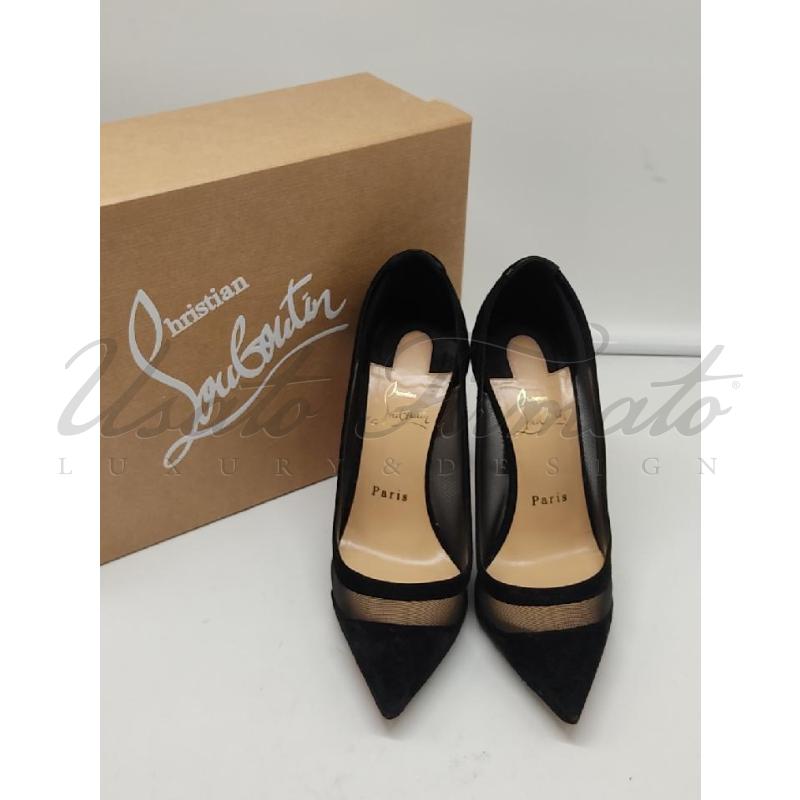 SCARPE DONNA LOUBOUTIN NERE SUEDE TRASPARENTI TG. 37 | Mercatino dell'Usato Roma parioli 2