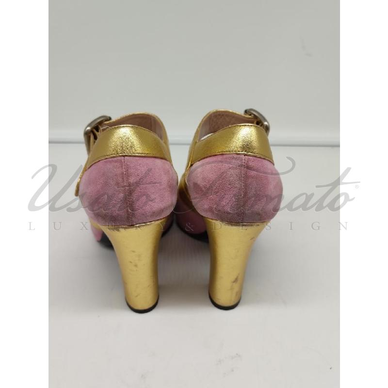 SCARPE DONNA MIU MIU ROSA ORO SUEDE TG. 39 | Mercatino dell'Usato Roma parioli 3