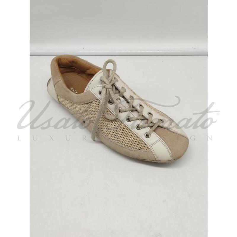 SCARPE DONNA PRADA BEIGE FORATE TG 38.5 | Mercatino dell'Usato Roma parioli 1
