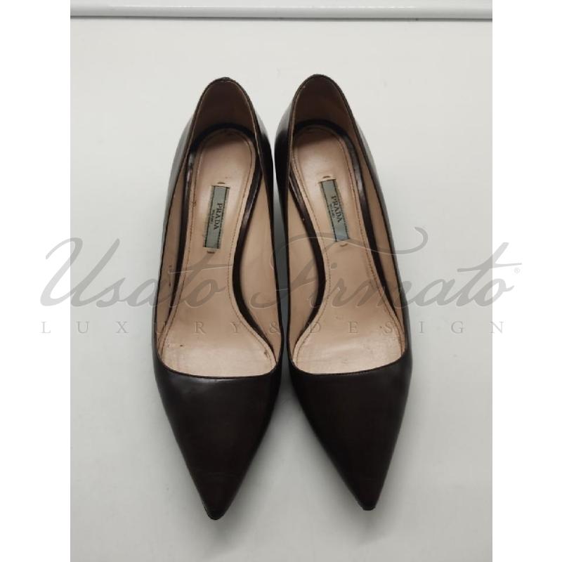 SCARPE DONNA PRADA MARRONI PELLE TG. 39.5 | Mercatino dell'Usato Roma parioli 2