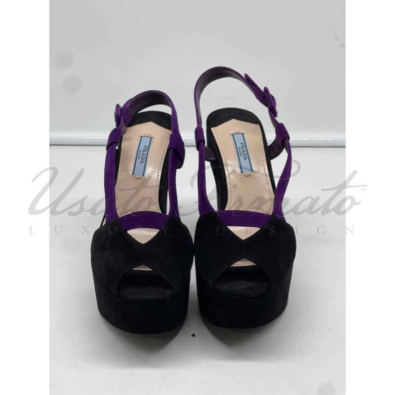 SCARPE DONNA PRADA VIOLA NERE  TG 37 | Mercatino dell'Usato Roma parioli 2
