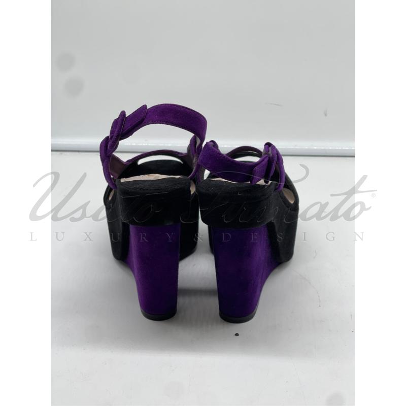SCARPE DONNA PRADA VIOLA NERE  TG 37 | Mercatino dell'Usato Roma parioli 3
