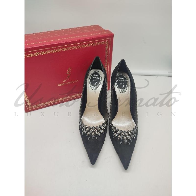 SCARPE DONNA RENE CAOVILLA NERE SUEDE STRASS TG. 39 | Mercatino dell'Usato Roma parioli 2