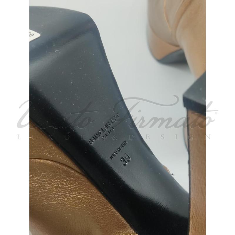 SCARPE DONNA SAINT LAURENT ORO BILLY TG 39 | Mercatino dell'Usato Roma parioli 4
